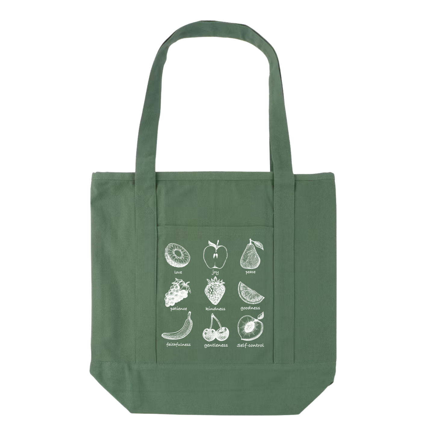 "Fruit of the Spirit" Pocket Canvas Tote
