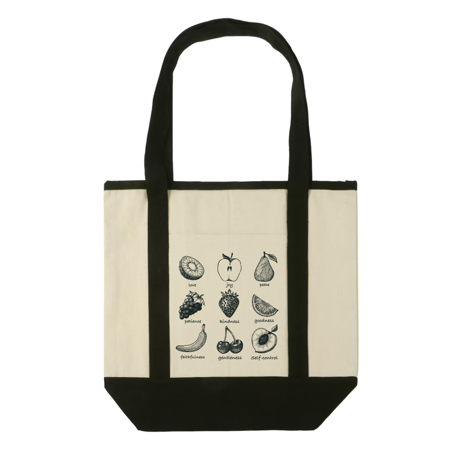 "Fruit of the Spirit" Pocket Canvas Tote