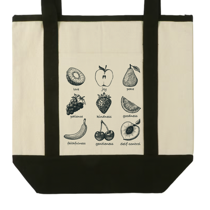 "Fruit of the Spirit" Pocket Canvas Tote