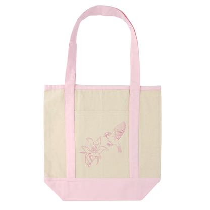 "Lillies and Sparrows" Pocket Canvas Tote