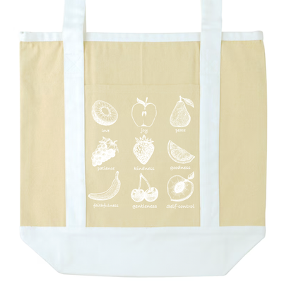 "Fruit of the Spirit" Pocket Canvas Tote