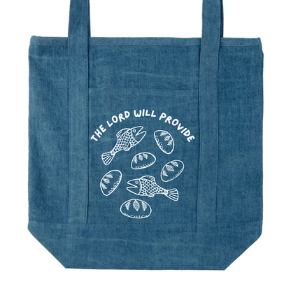 "The Lord Will Provide" Pocket Canvas Tote