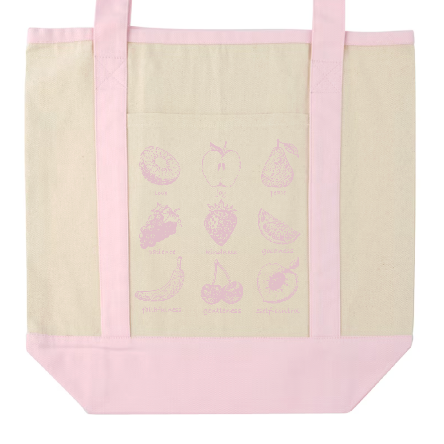 "Fruit of the Spirit" Pocket Canvas Tote