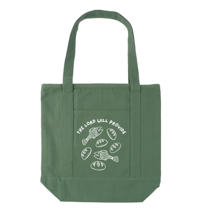"The Lord Will Provide" Pocket Canvas Tote