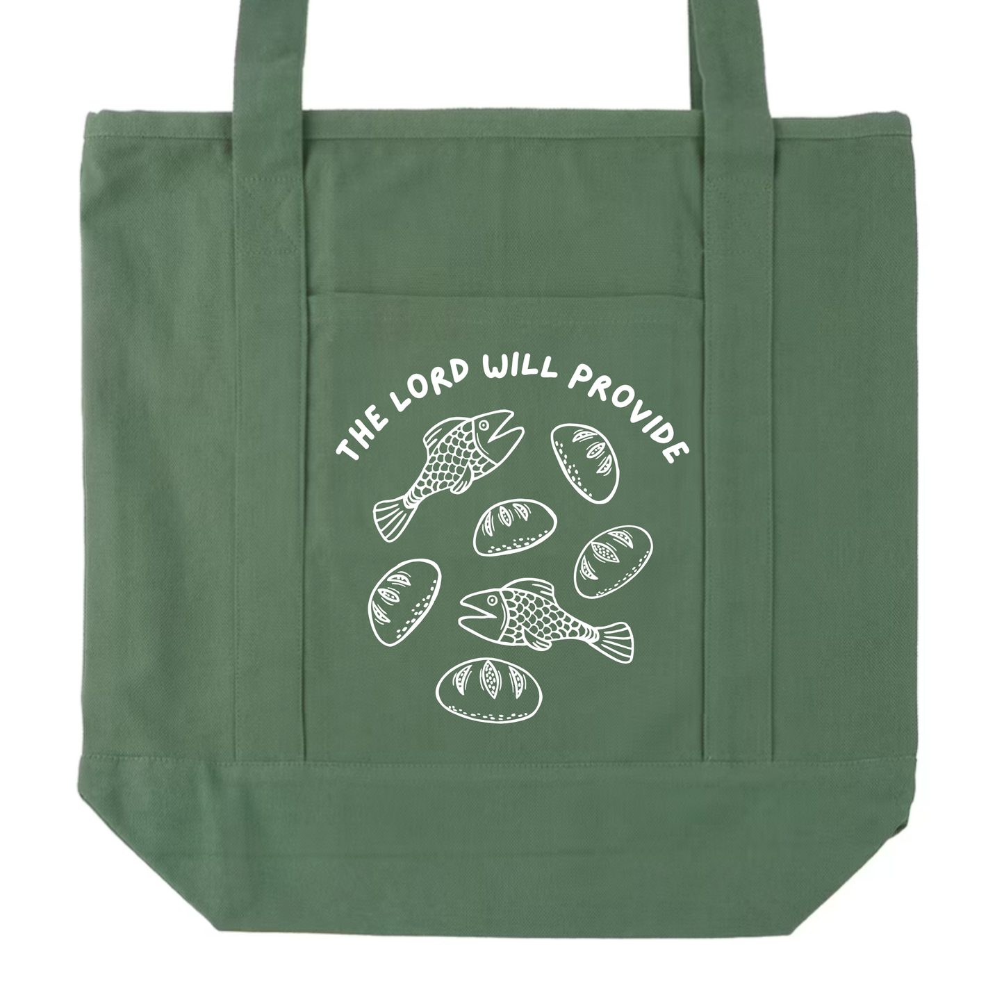 "The Lord Will Provide" Pocket Canvas Tote