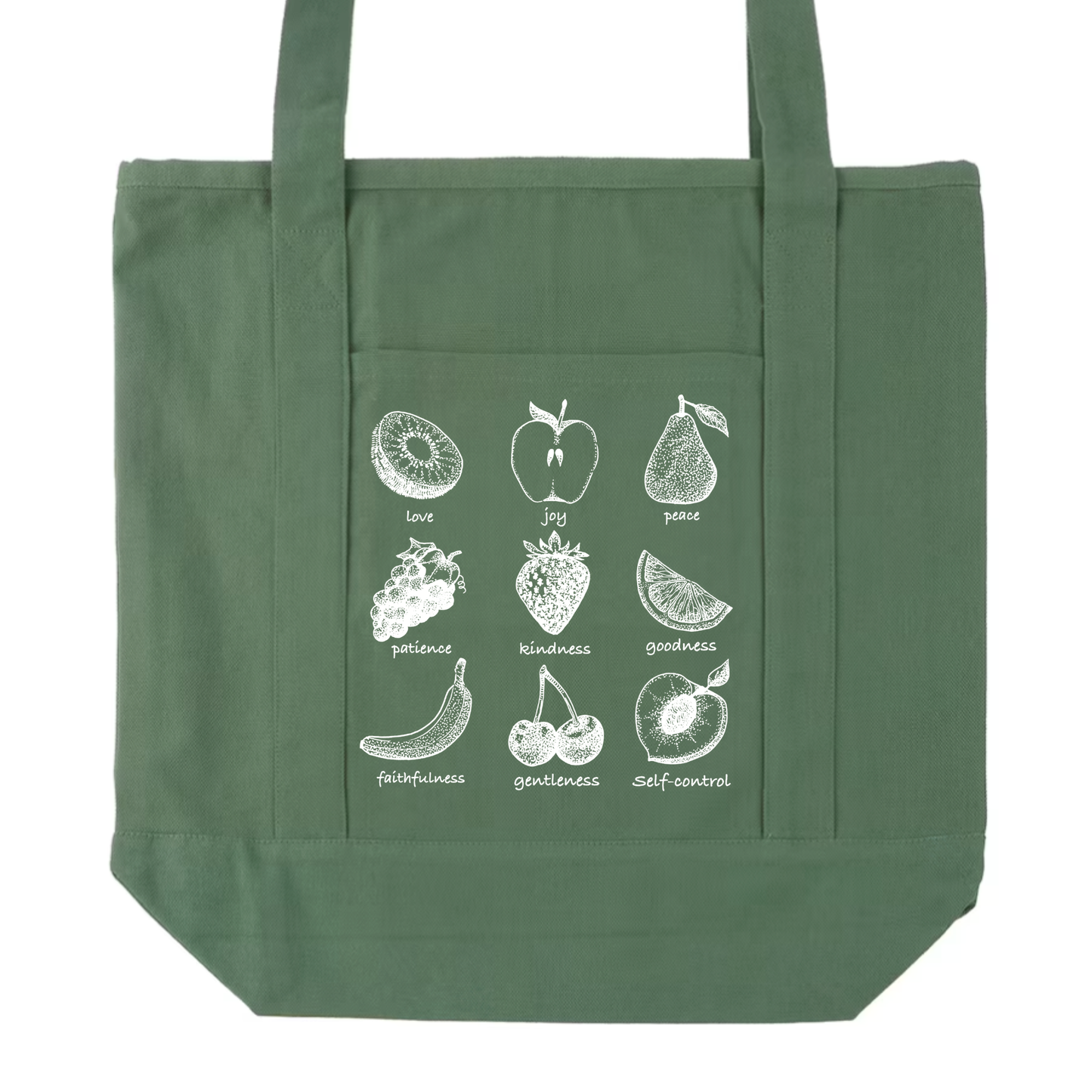 "Fruit of the Spirit" Pocket Canvas Tote