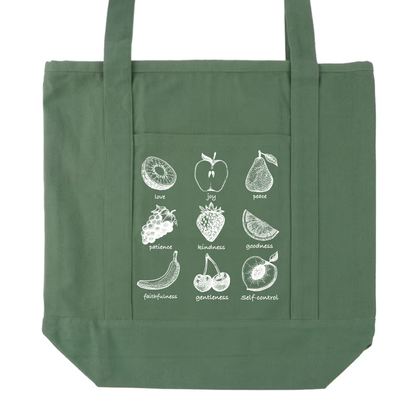 "Fruit of the Spirit" Pocket Canvas Tote
