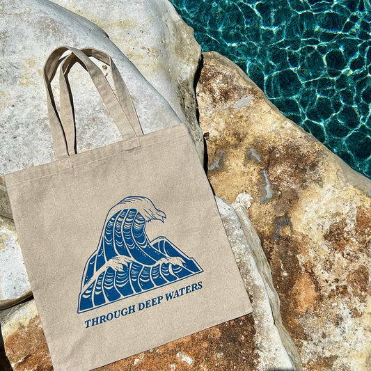 "Through Deep Waters" Canvas Tote