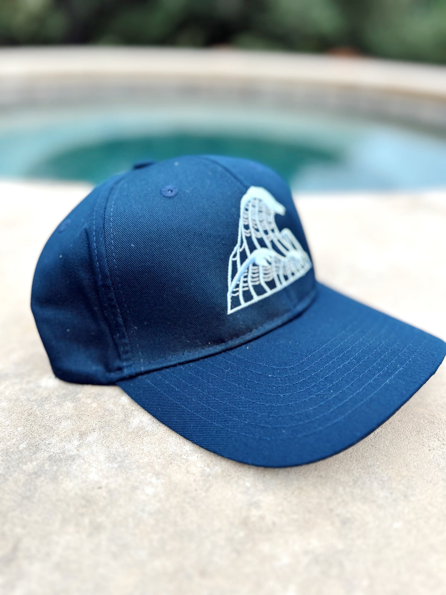 Navy Embroidered "Through Deep Waters" Cap