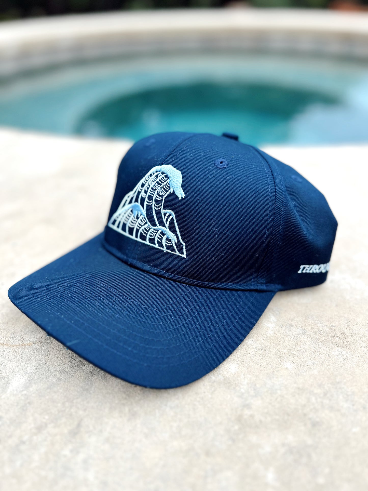 Navy Embroidered "Through Deep Waters" Cap